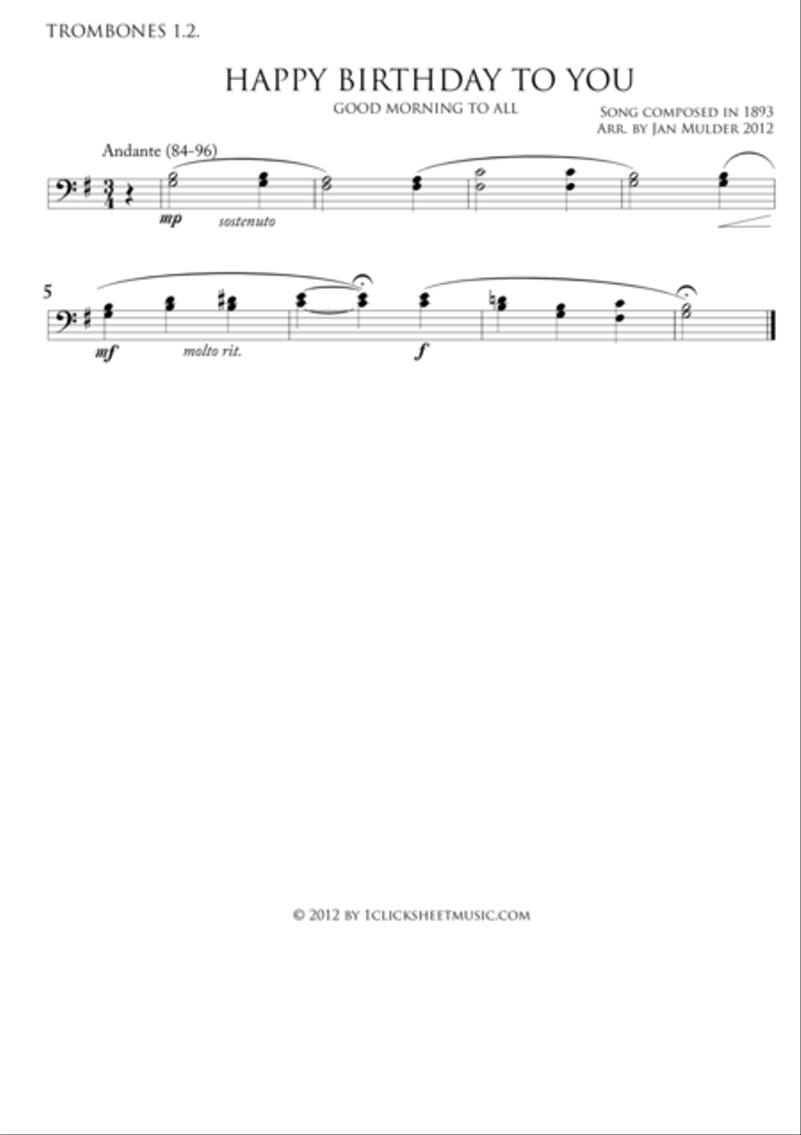 Happy Birthday Orchestra scores gallery preview page 1