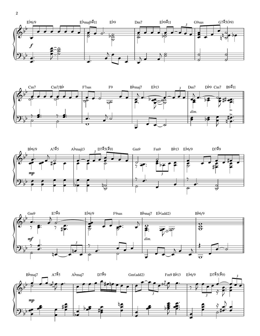 The Way We Were [Jazz version] Piano Solo scores gallery preview page 2