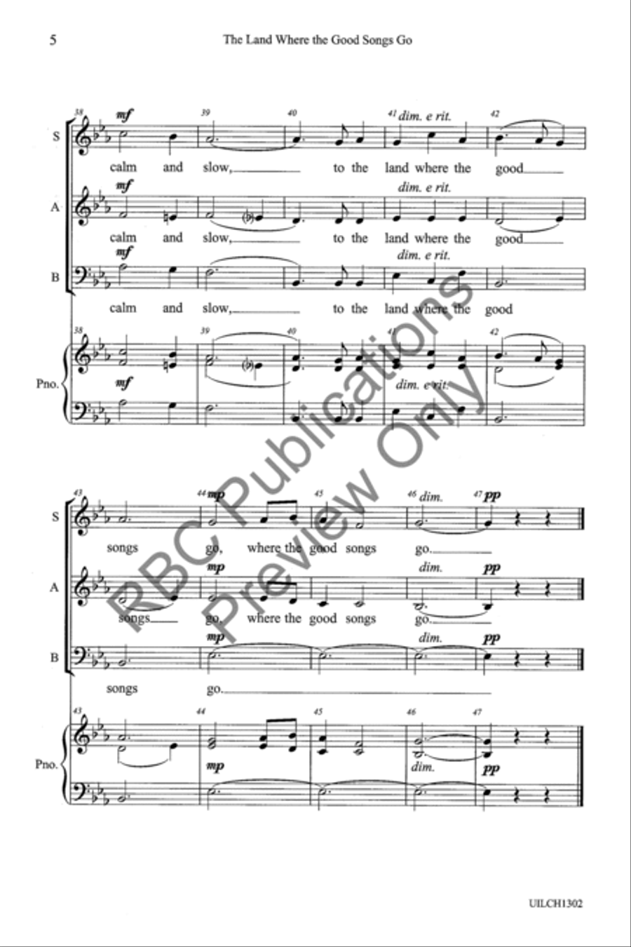 The Land Where The Good Songs Go (SAB) 3-Part scores gallery preview page 7