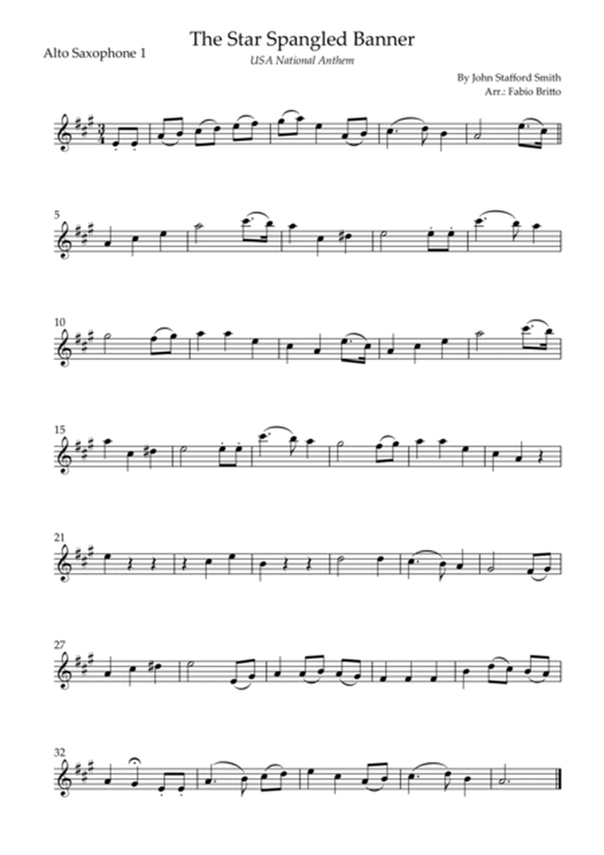 The Star Spangled Banner (USA National Anthem) for Alto Saxophone Trio image number null