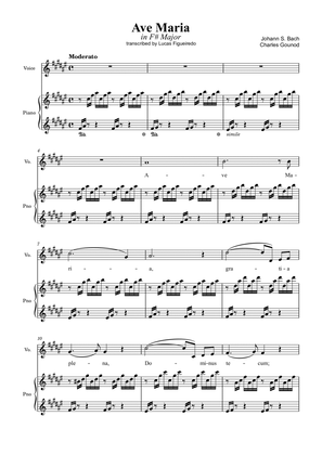 Ave Maria (Bach-Gounod) in F# Major for Piano and Voice