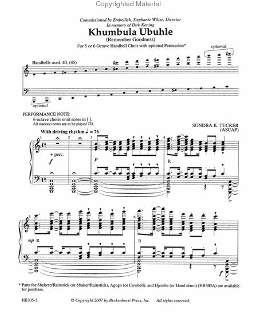 Khumbula Ubuhle (Remember Goodness) 6-Octaves scores gallery preview page 2