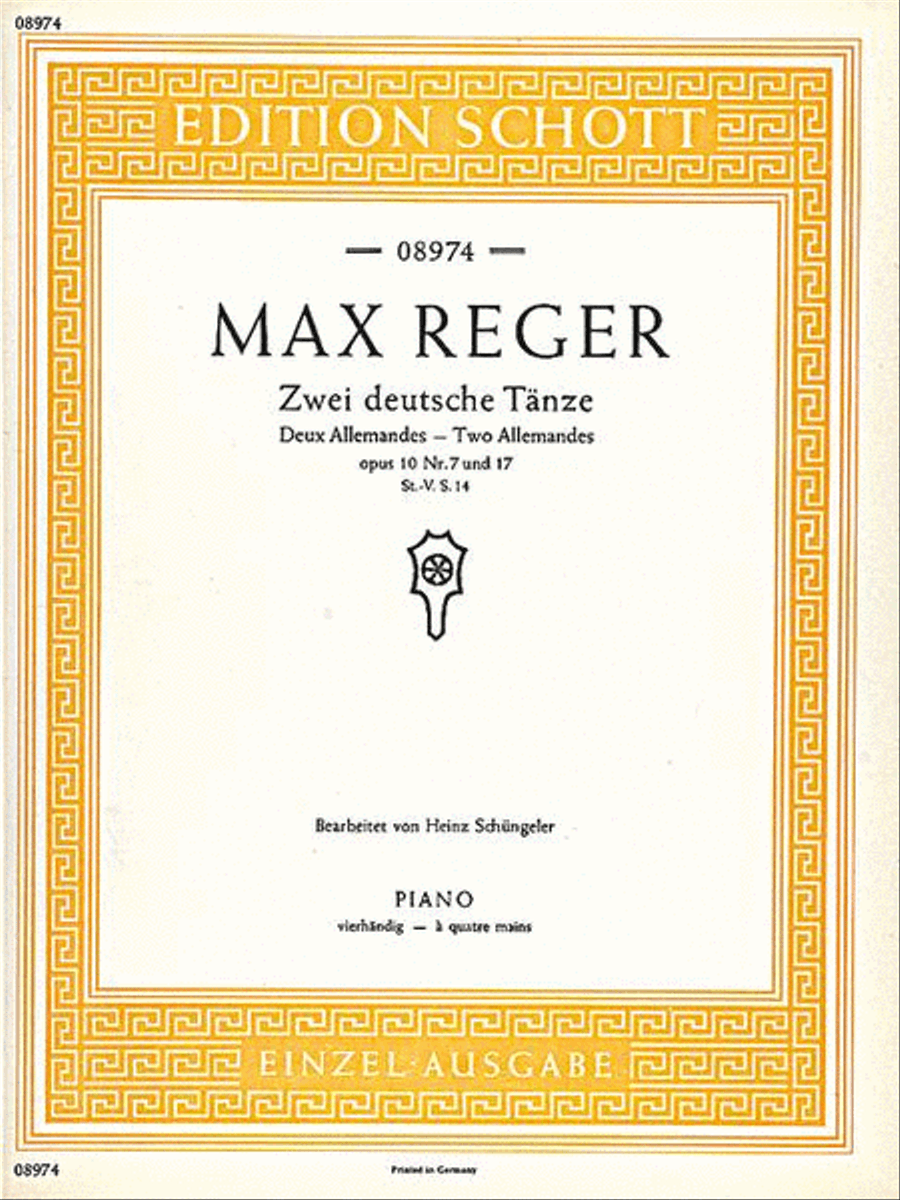 Two German Dances, Op. 10/7 and 17 Piano Duet scores gallery preview page 1