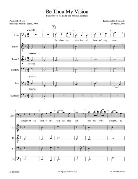 Be Thou My Vision - Baritone Solo w/ TTBB ensemble image number null