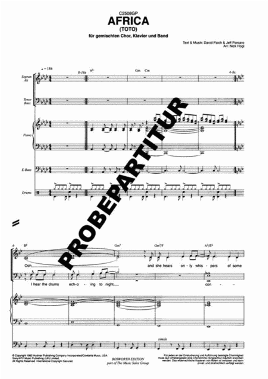 Africa Mixed Choir scores gallery preview page 1