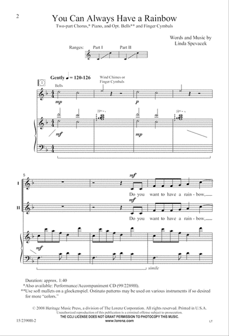 You Can Always Have a Rainbow 2-Part scores gallery preview page 3