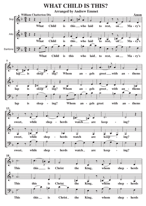 What Child Is This (Greensleeves) A Cappella SATB