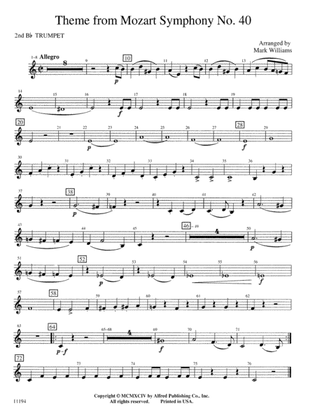 Theme from Mozart Symphony No. 40: 2nd B-flat Trumpet
