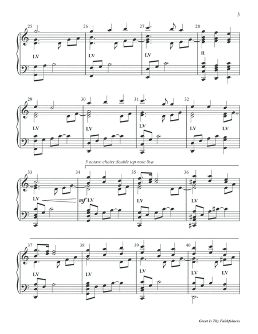 Great Is Thy Faithfulness 5-Octaves scores gallery preview page 5