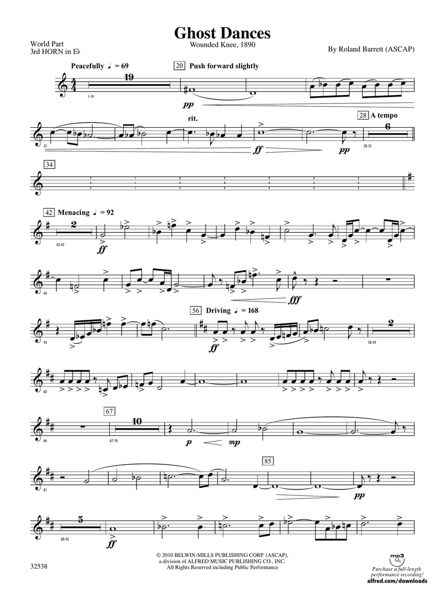 Ghost Dances: (World Part) 3rd Horn in E-flat
