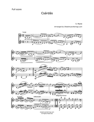 Monti, V. - Czardas for two Violins