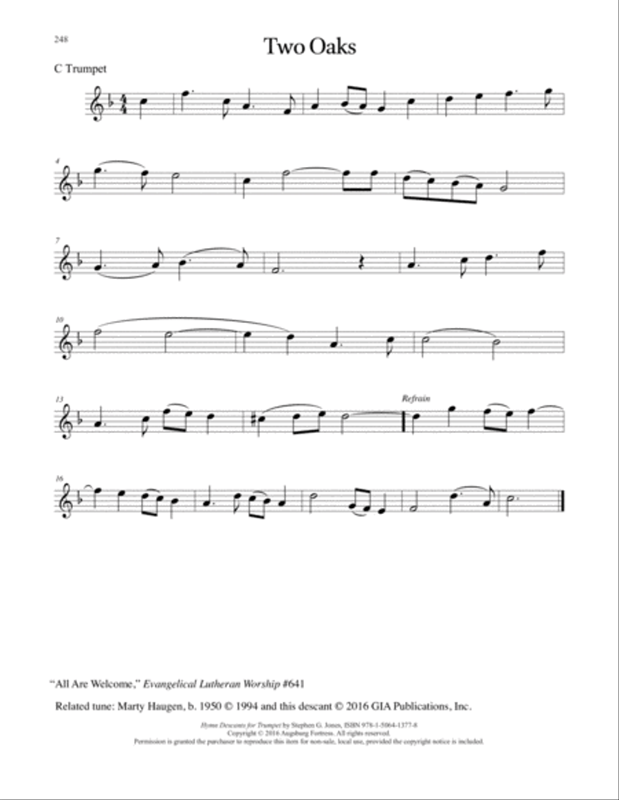 Hymn Descants for Trumpet C Trumpet scores gallery preview page 249