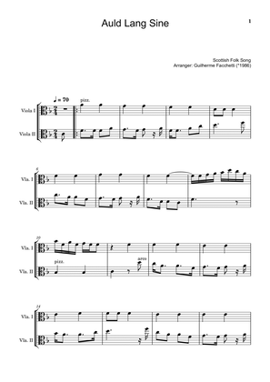 Scottish Folk Song - Auld Lang Sine. Arrangement for Viola Duet