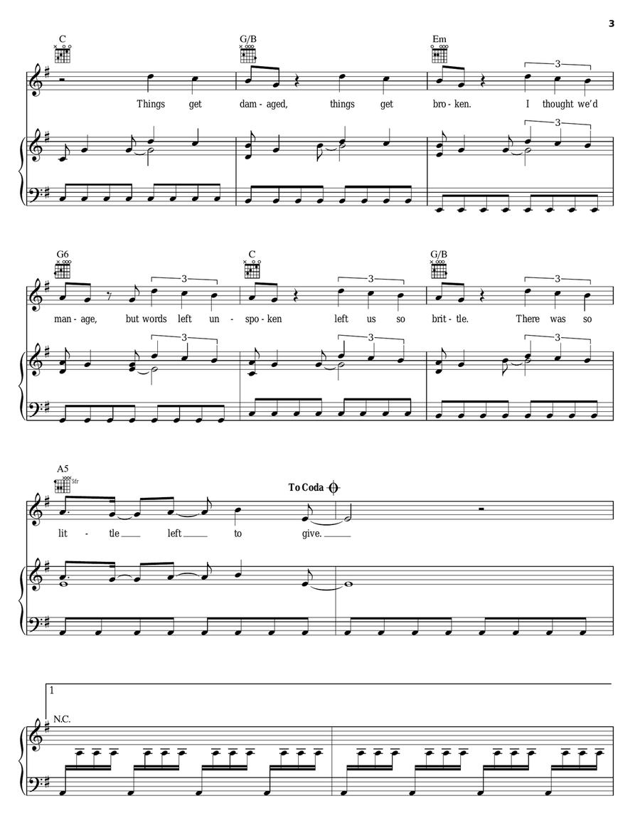 Precious Piano, Vocal, Guitar scores gallery preview page 3