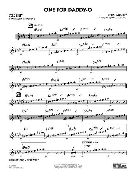 One for Daddy-O - C Solo Sheet