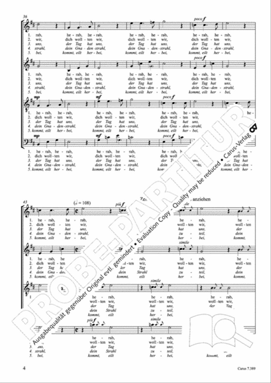 Four Motets for Advent and Christmas (Vier Motetten fur Advent und Weihnachten) 4-Part scores gallery preview page 9