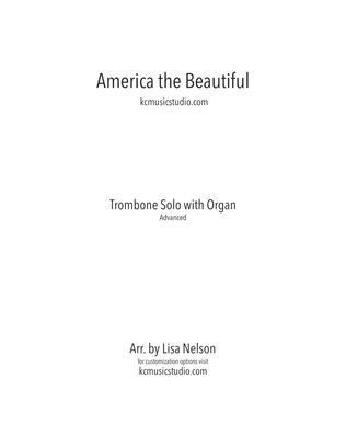 Book cover for America the Beautiful - Trombone Solo and Organ - Advanced