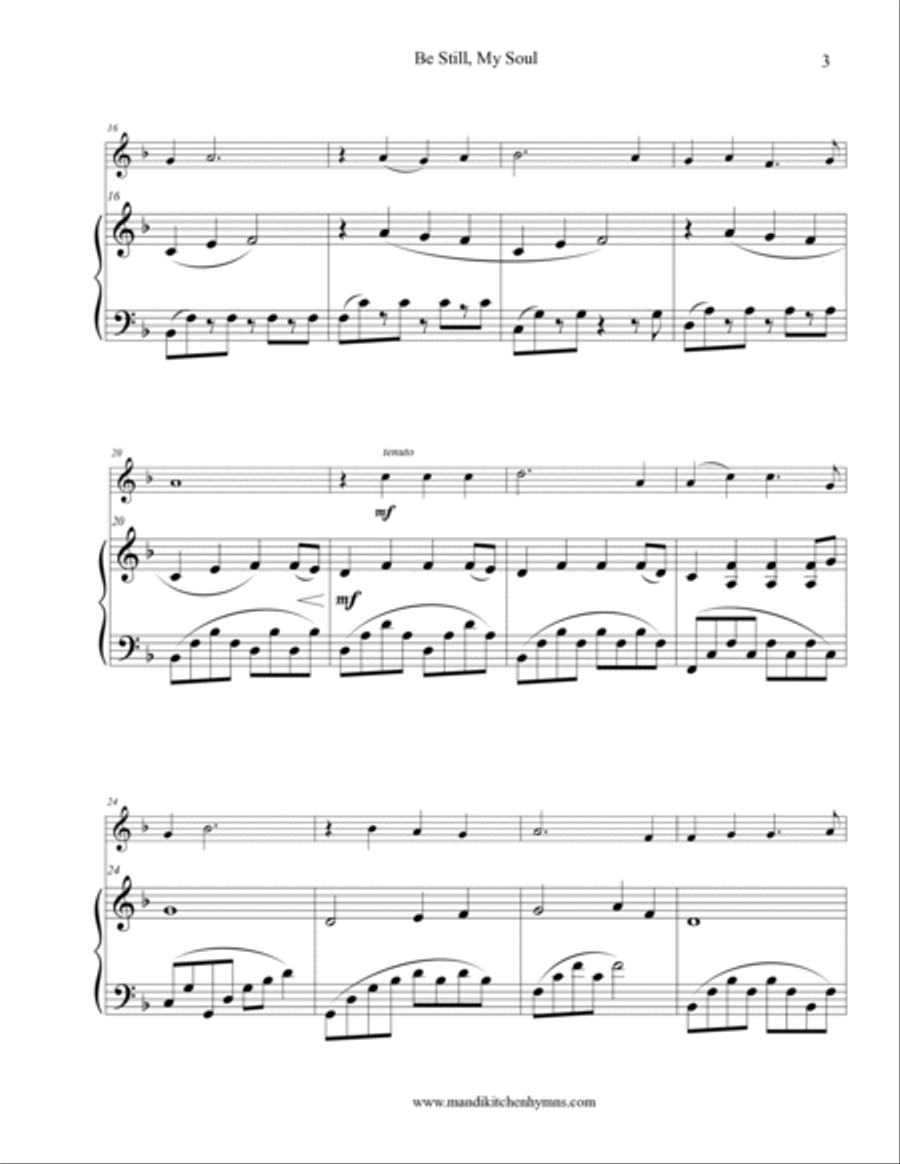 Be Still, My Soul Violin & Piano Duet String Duet scores gallery preview page 3