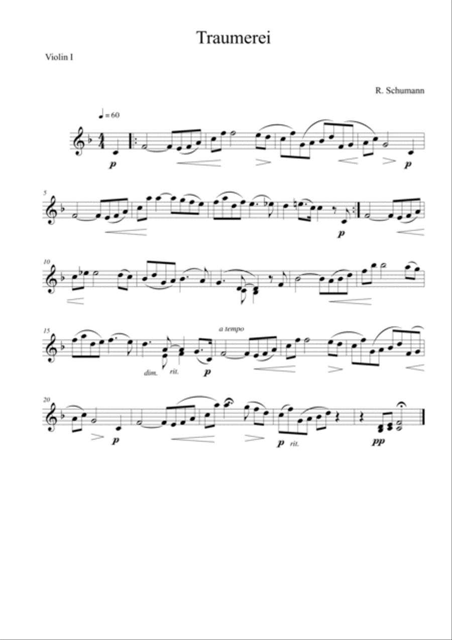 Traumerei scenes from childhood op15 Piano Quartet scores gallery preview page 5