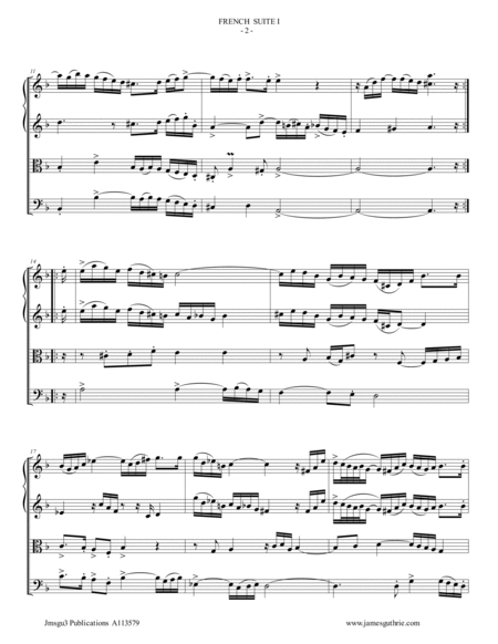 BACH: Six French Suites Complete BWV 812-817 for String Quartet image number null