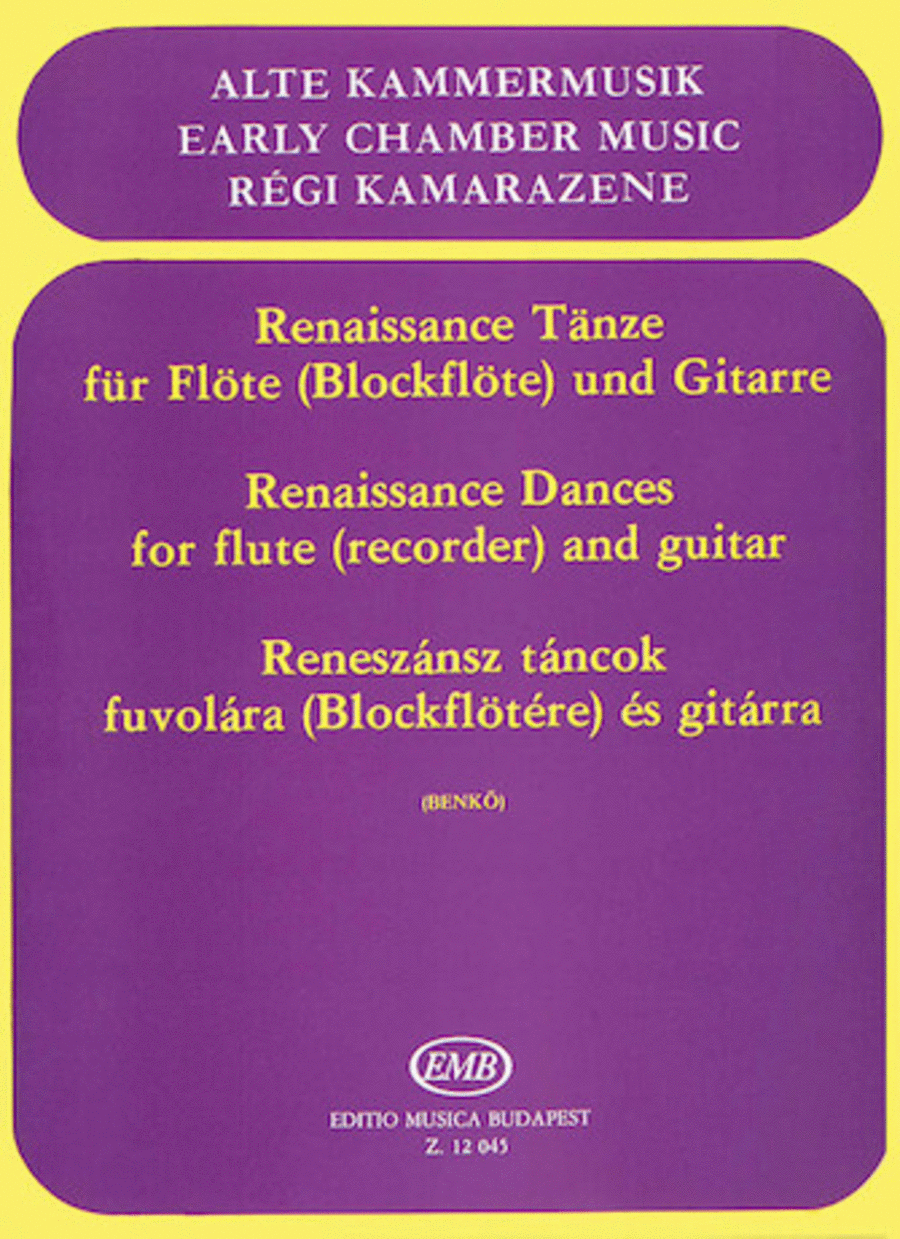 Renaissance Dances for Recorder (or Flute) and Guitar Flute scores gallery preview page 1