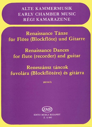 Book cover for Renaissance Dances for Recorder (or Flute) and Guitar