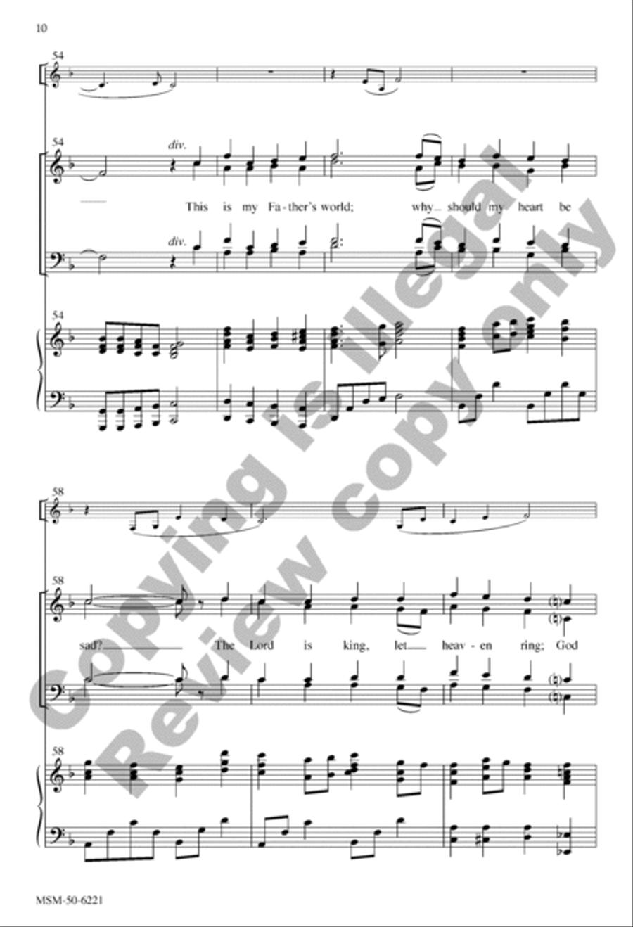 This Is My Father's World (Choral Score) 4-Part scores gallery preview page 10