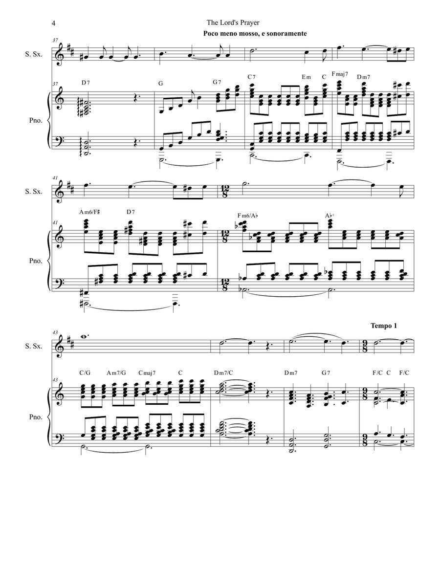 The Lord's Prayer Soprano Saxophone scores gallery preview page 4
