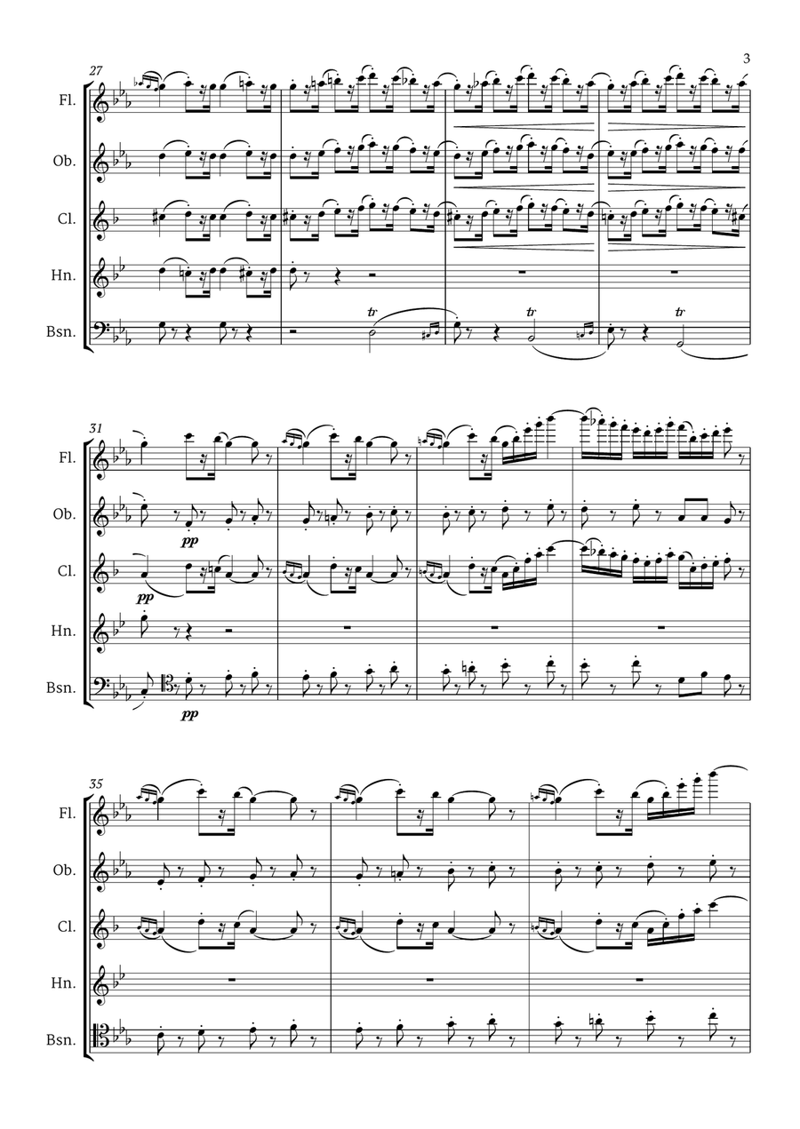 Marche des contrebandiers from Carmen by Georges Bizet GB 9 for Woodwind Quintet Woodwind Quintet scores gallery preview page 4