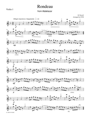 Purcell Rondo from Abdelazar, for string quartet, CP101