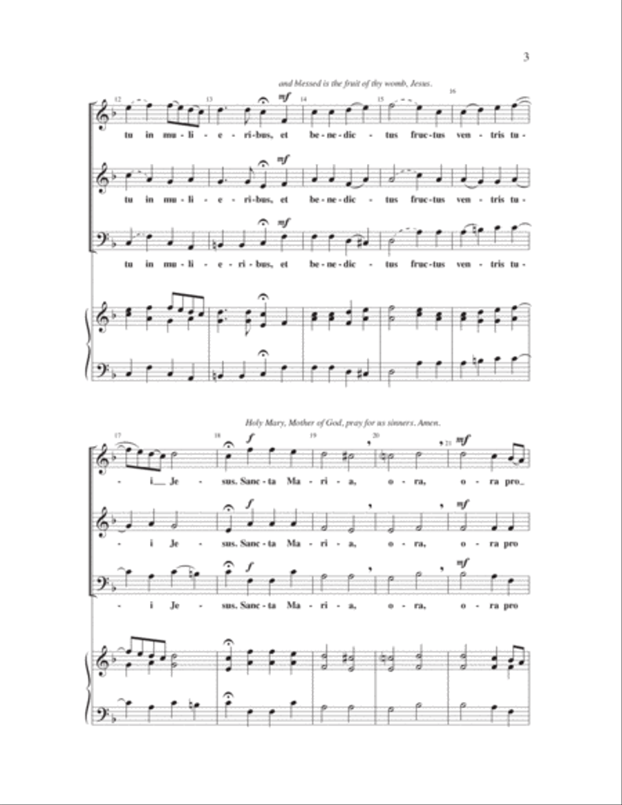 Ave Maria 3-Part scores gallery preview page 2