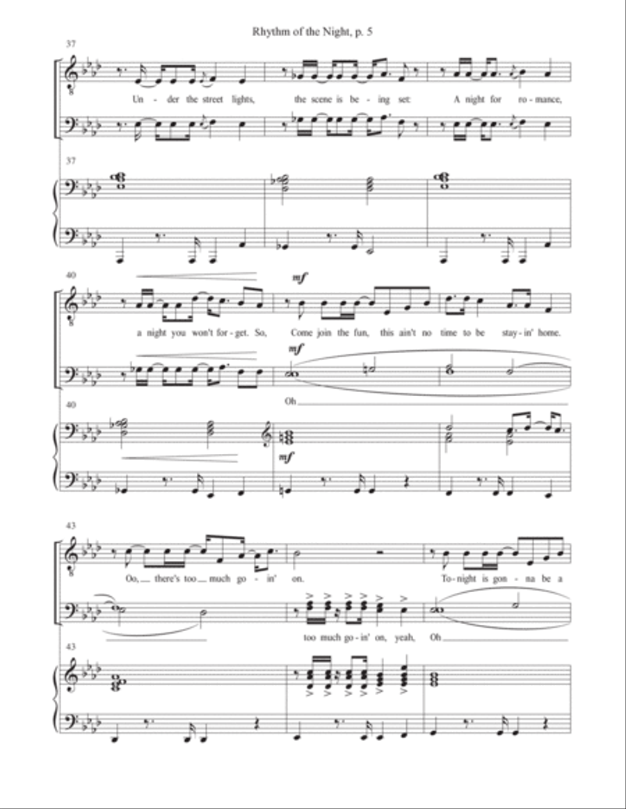 Rhythm Of The Night TTBB scores gallery preview page 5