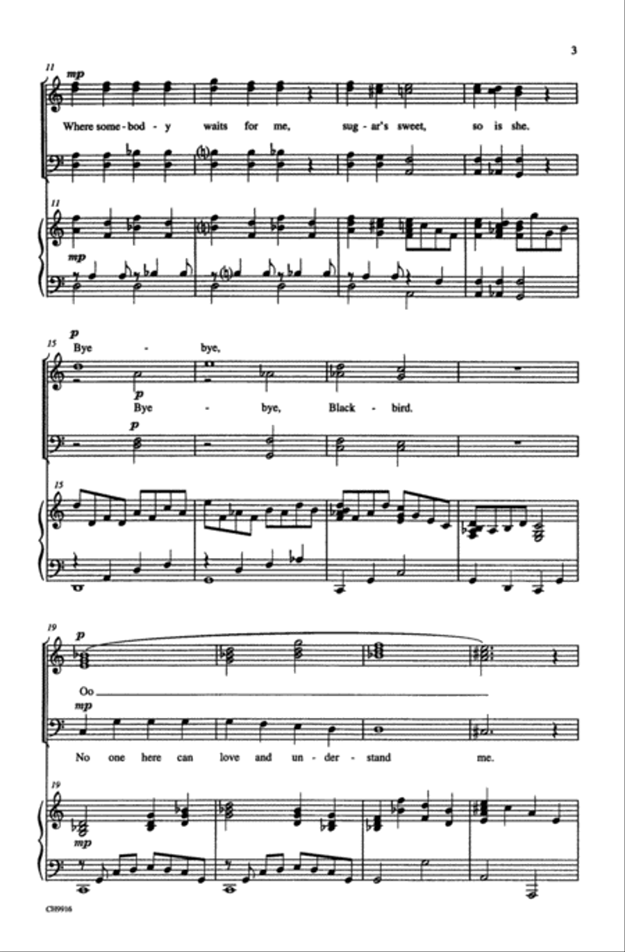 Bye Bye Blackbird Choir scores gallery preview page 2