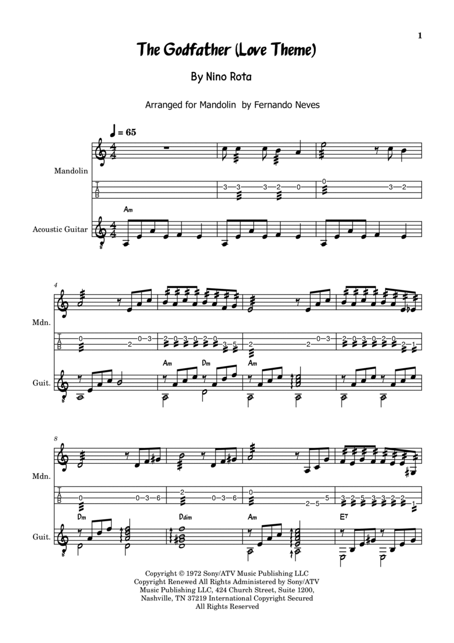 The Godfather (love Theme) Chamber Music scores gallery preview page 1