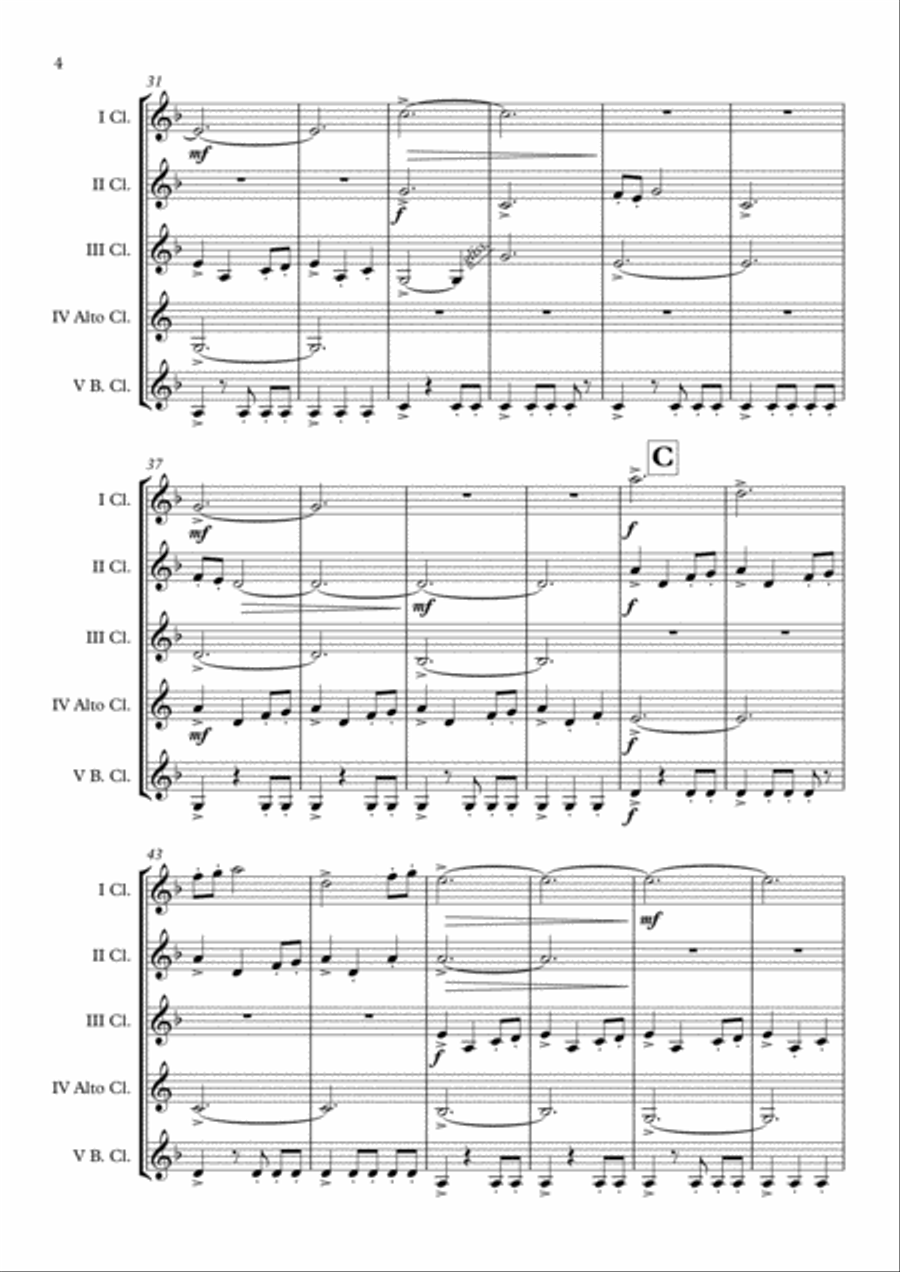 Game Of Thrones Clarinet Choir scores gallery preview page 5