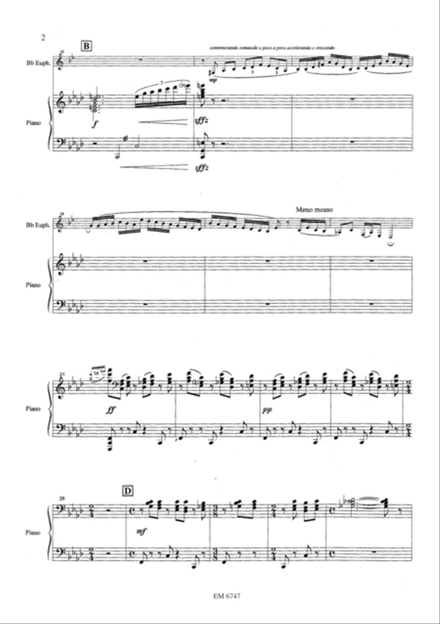 Euphonium Concerto for Euphonium and Piano Euphonium scores gallery preview page 3