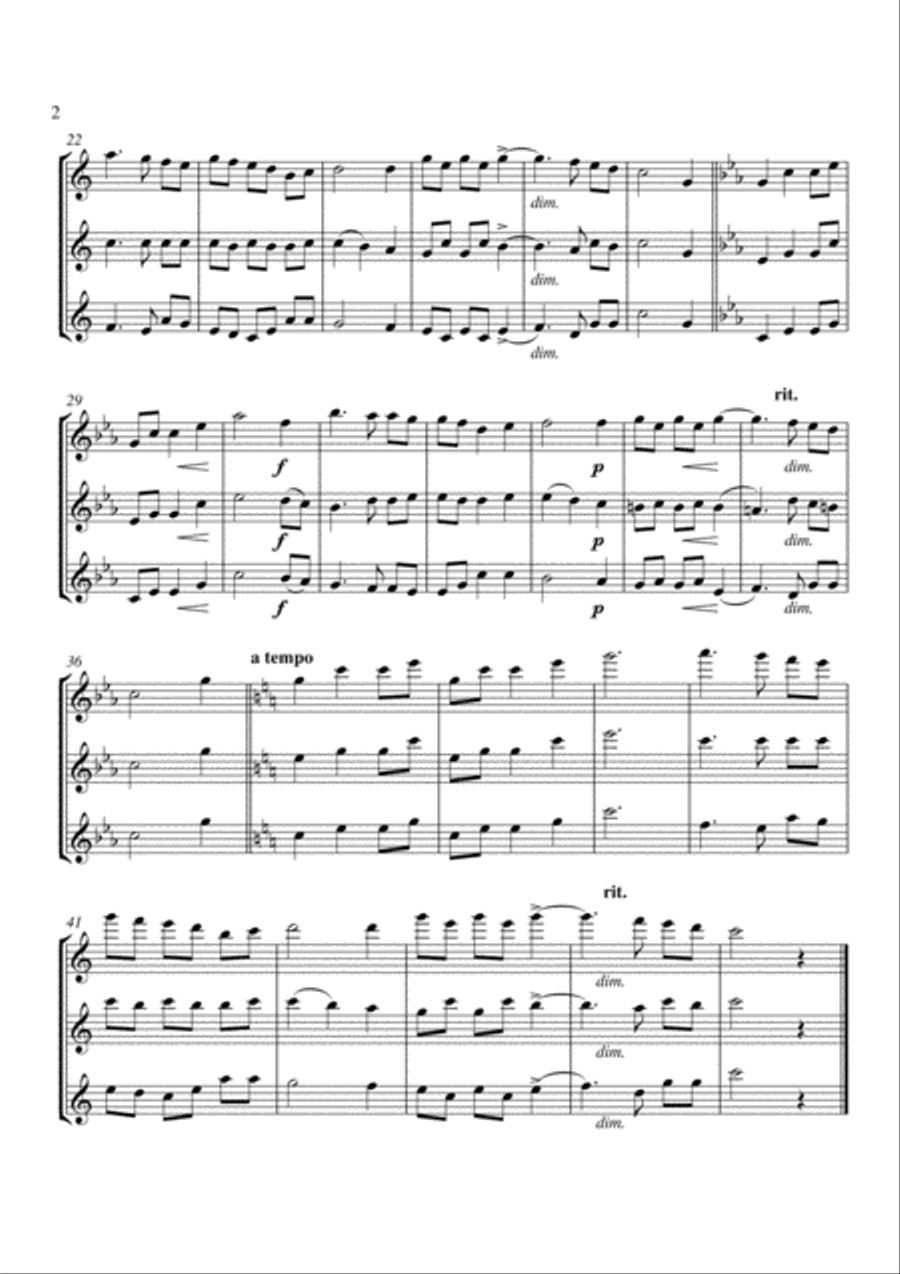 O Swallow, Swallow Flute Trio scores gallery preview page 2