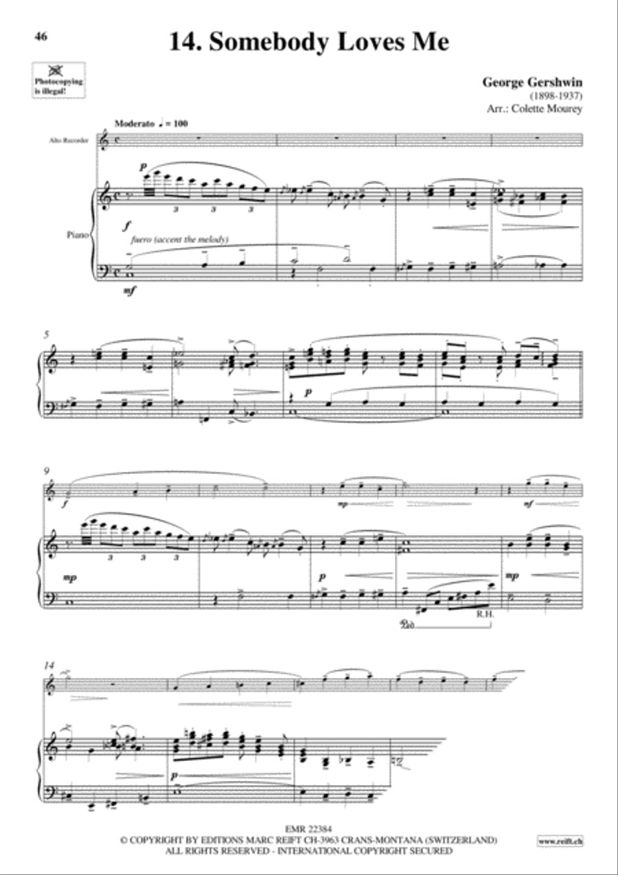 Gershwin 20 Greatest Hits Alto Recorder scores gallery preview page 16