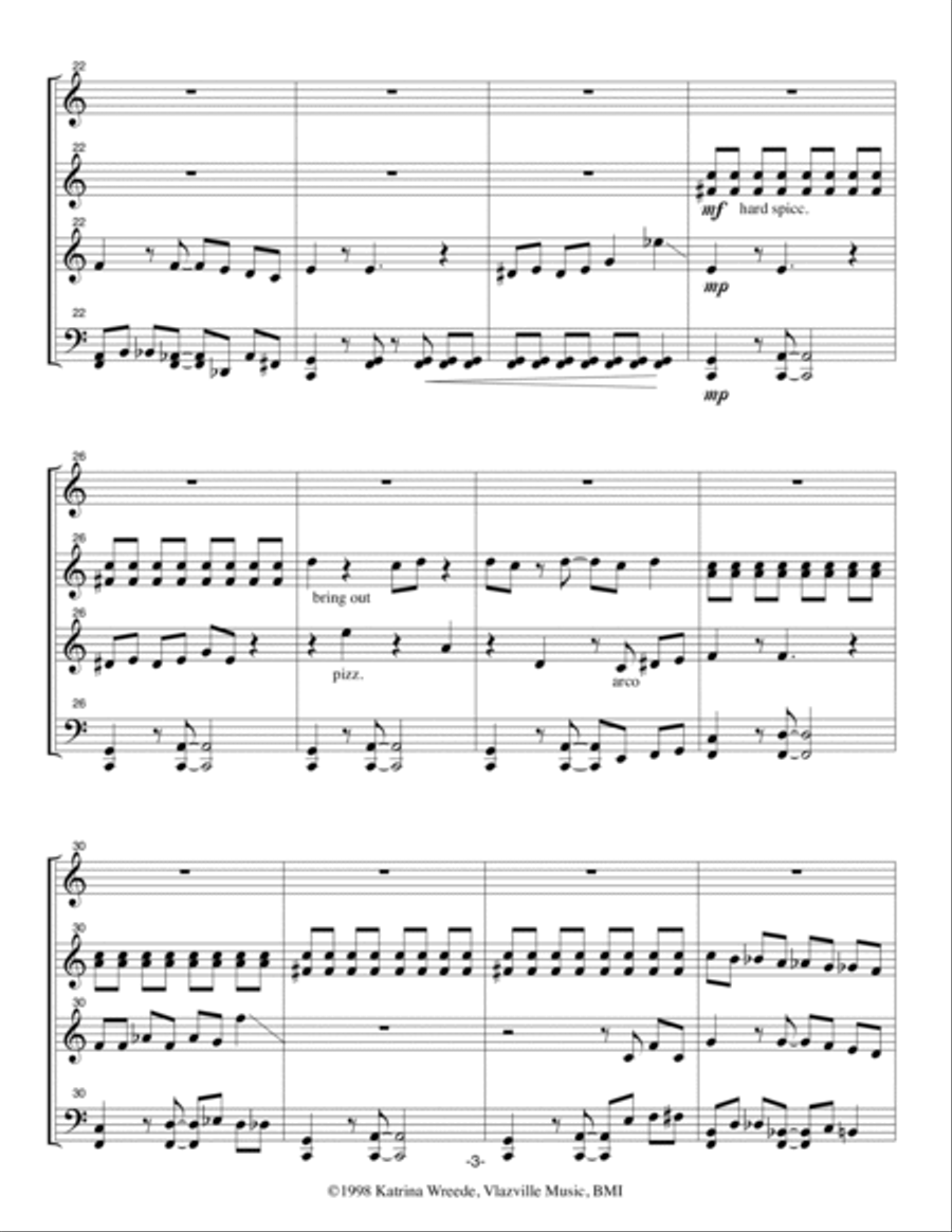 Breakfast Boogie String Quartet scores gallery preview page 4