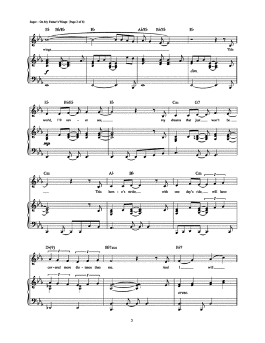 On My Father's Wings Piano, Vocal, Guitar scores gallery preview page 3