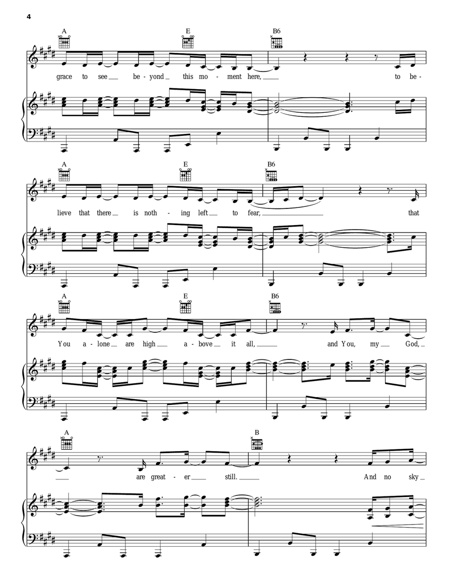 The Greatness Of Our God Piano, Vocal, Guitar scores gallery preview page 4