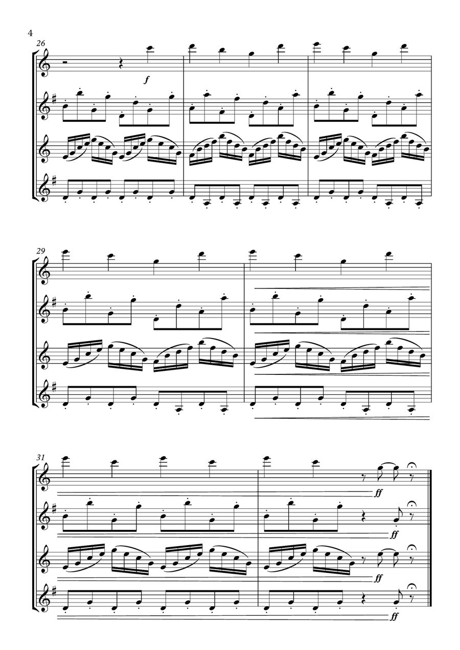 La suite de El cascanueces - 6. Danza china Woodwind Quartet scores gallery preview page 4