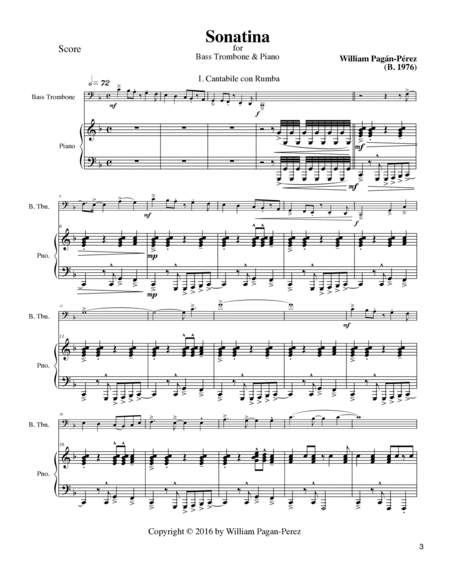 Sonatina Bass Trombone - Digital Sheet Music