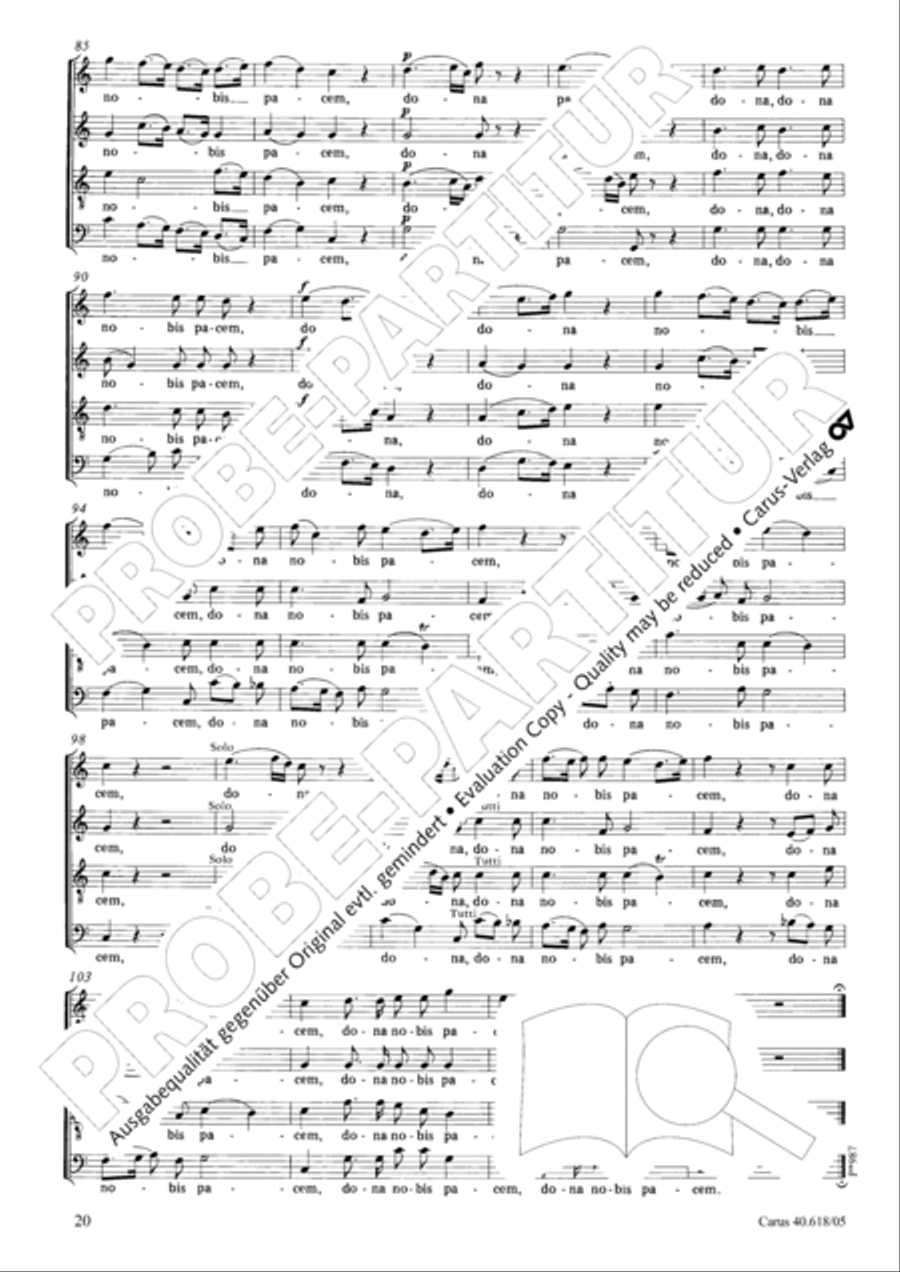Mass in C (Missa in C) 4-Part scores gallery preview page 21