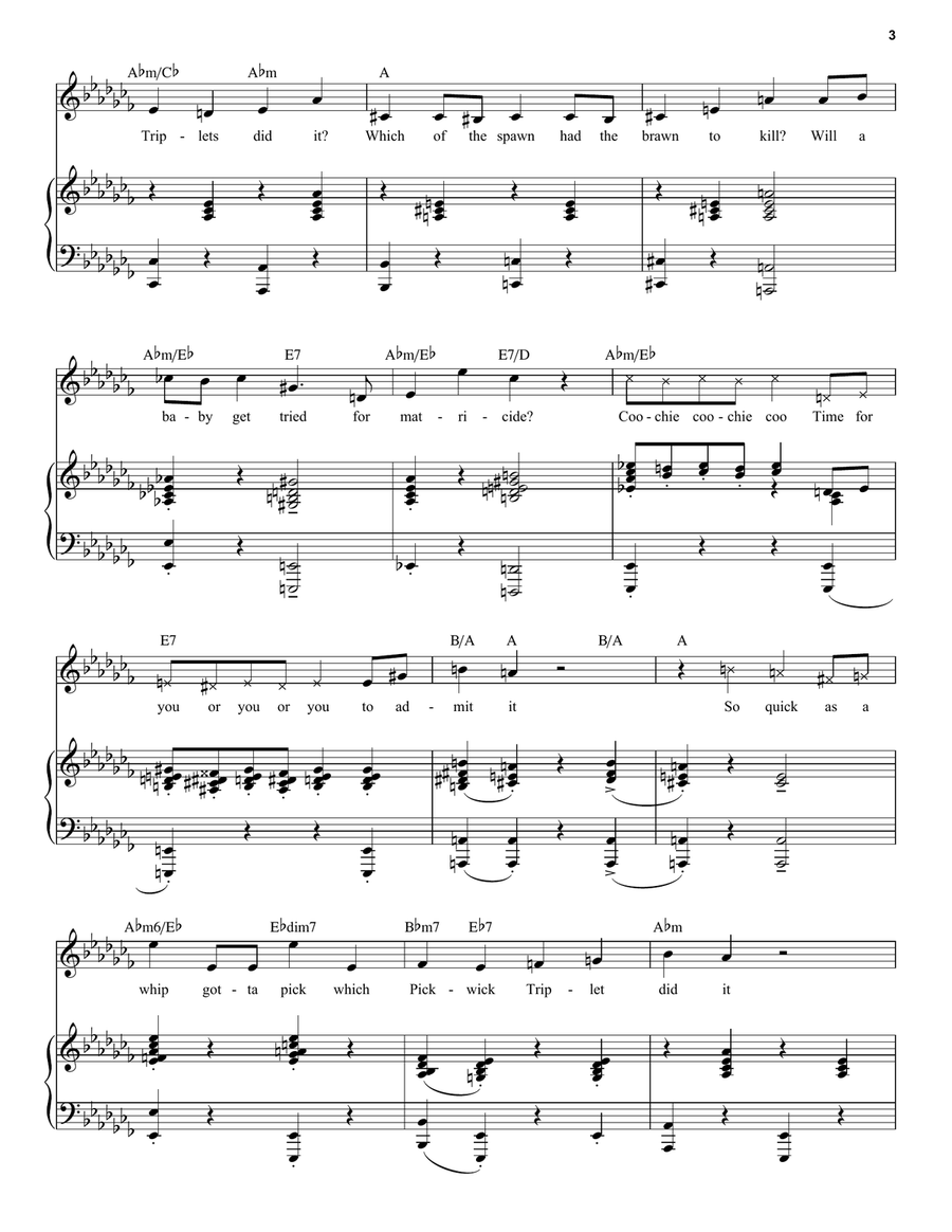 Which Of The Pickwick Triplets Did It? (from Only Murders In The Building: Season 3) Voice scores gallery preview page 3