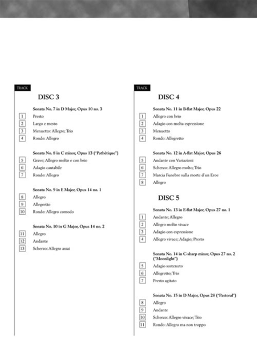 Beethoven - Piano Sonatas, Volume I - CDs Only (set of 5) Piano Solo scores gallery preview page 4