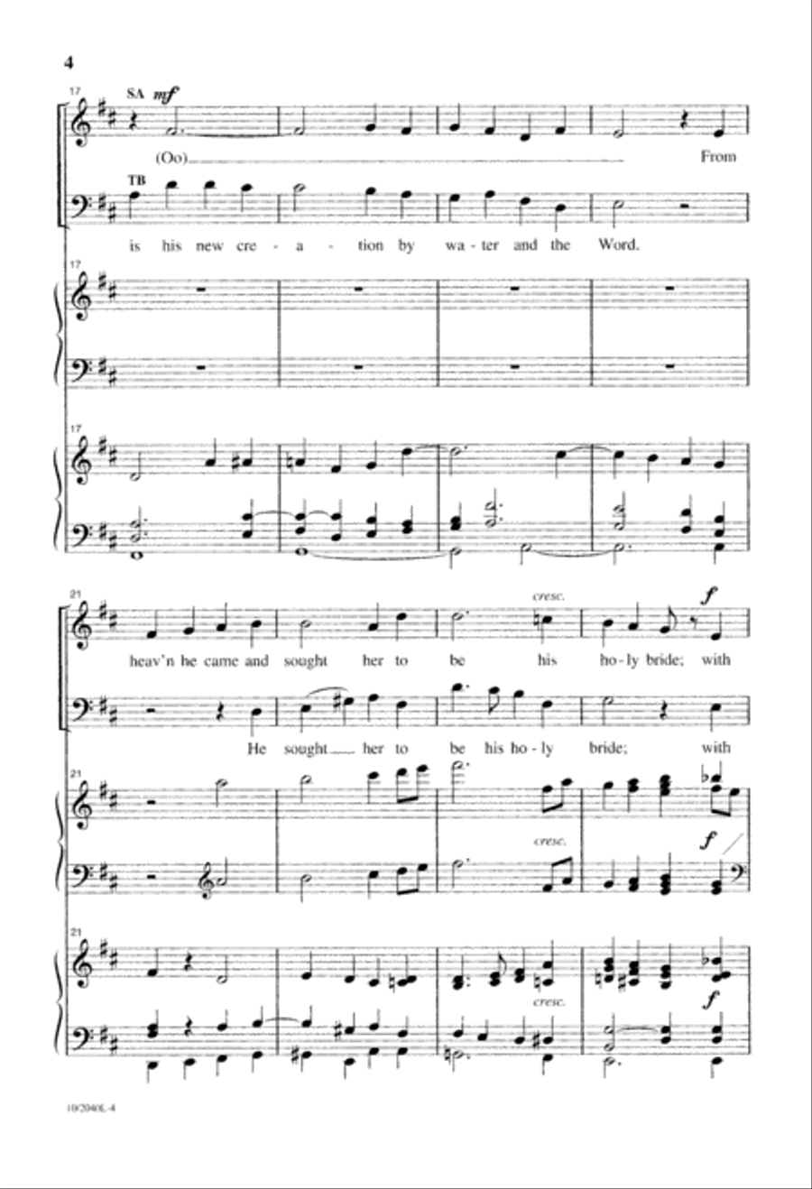 The Church's One Foundation 4-Part scores gallery preview page 4