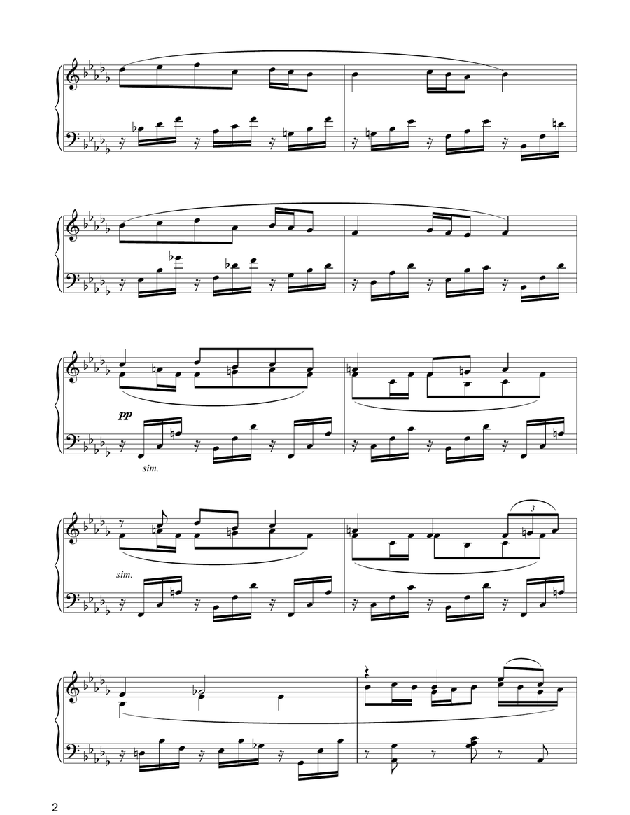 Clair de Lune (Menuet) Piano Solo scores gallery preview page 2