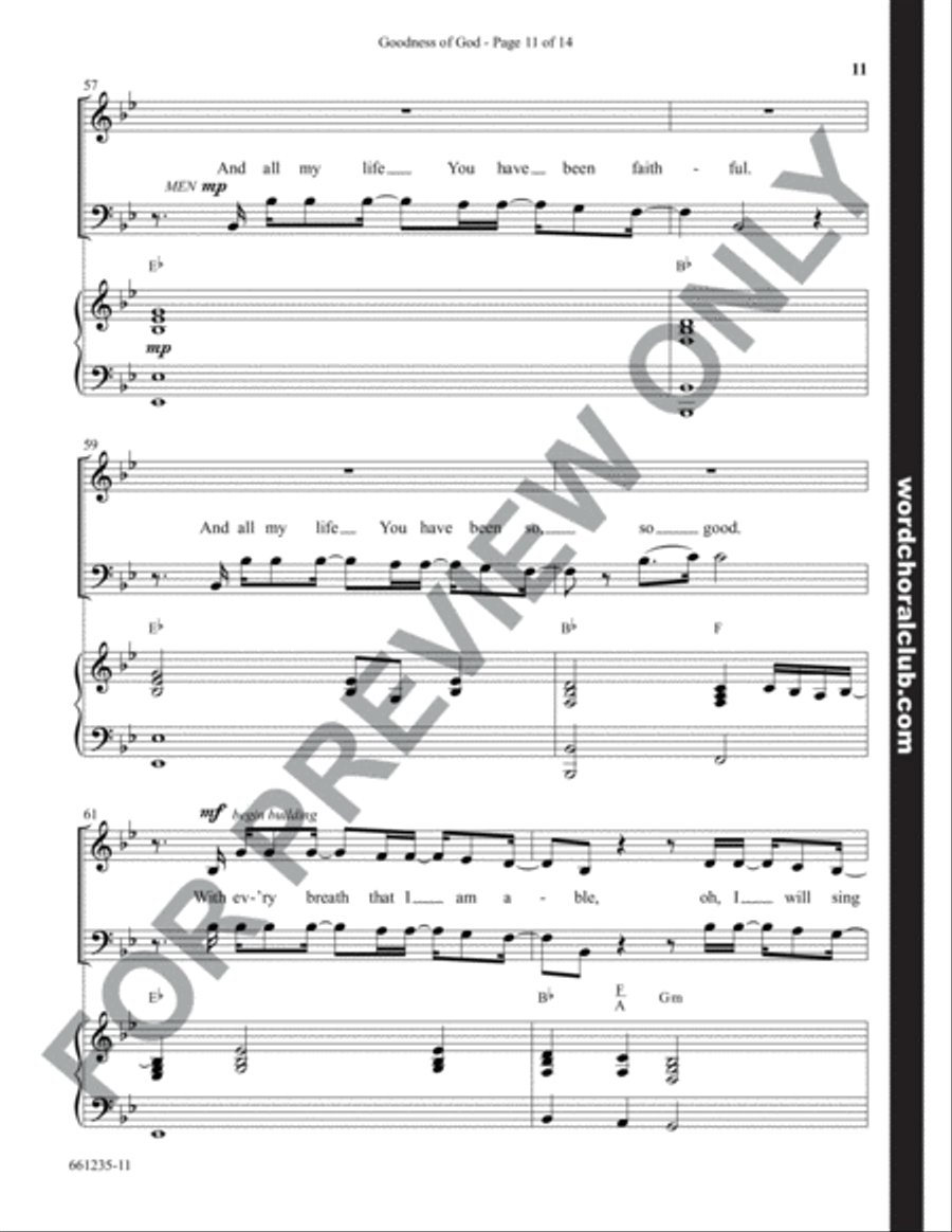 Goodness of God - Anthem 4-Part scores gallery preview page 11