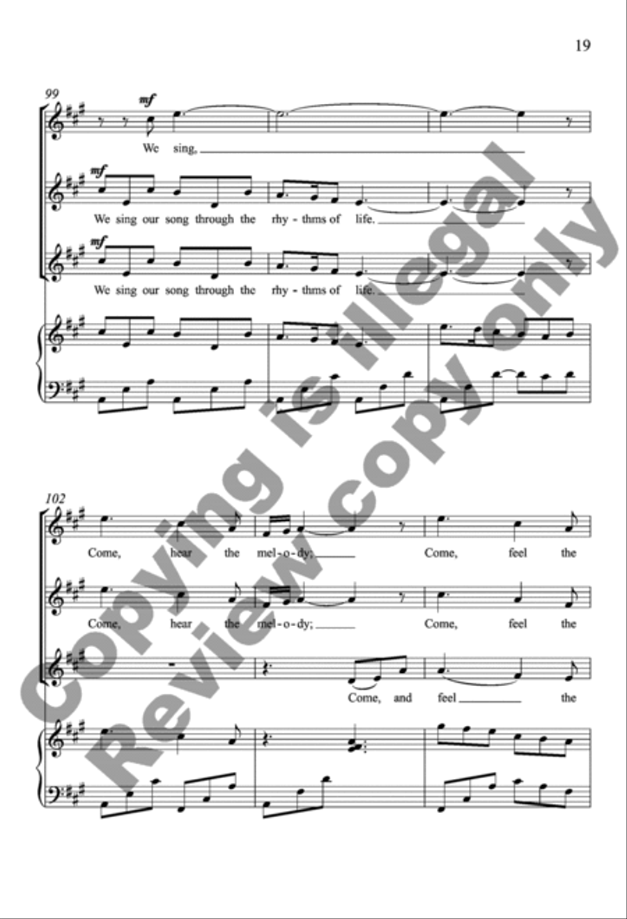 The Music of Being (Piano/Choral Score) SSA scores gallery preview page 19